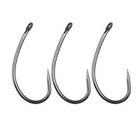 JSHANMEI 100pcs/lot Mystic Carp Long Curve Shank Barbless 8245 Non Barb Carp Fishing Hooks Open Water Xtreme Barbless Fishing Tackle Barbless Hooks Kit (4#-100pcs)