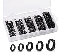 JSHANMEI 200pcs Stainless Steel Fishing Split Rings Connectors Heavy Duty Saltwater Solid Rings Lure Tackle Connector Easy Catch Double Loop Lure Set Multiple Sizes with Storage Box(Black)
