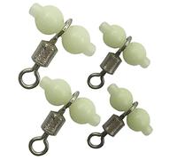 JSHANMEI 3 Way Cross Line Luminous Rolling Swivels Snaps Gourd Shape Glow in Dark Beads and Rolling Swivels Fishing Connectors (Small-50pcs)