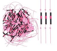 JSHANMEI Bobber Stops for Fishing Floats, 100pcs Slip Bobber Stops with Beads Fishing Stop Knots for Fishing Line or Crappie Fishing Saltwater Freshwater Fishing Tackle(Pink)