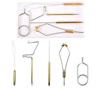 JSHANMEI Fly Fishing Tying Tool Kit, Fly Tying Kit with Bobbin Thread Holder, Wire Threader, Knot Whip Finisher, Hackle Plier, Bodkin, Fly Fishing Lure Making Accessories(5pcs Fly Fishing Tools)