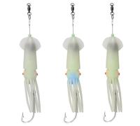 JSHANMEI Saltwater Squid Fishing Lures 6/0 Hooks Squid Jig Deep Drop Light Flasher Offshore Lures All-Conditions Fishing Gear for targeting a wide range of saltwater predators. (3 Mixed)