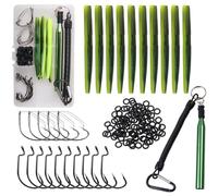 JSHANMEI Wacky Worm Fishing Lures Kit, Bass Fishing Wacky Rig Kit Soft Plastic Lures Worm Tool O-Rings Weedless Hooks Tackle Box