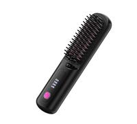 JSHDUSA Cordless Straightener | Portable Straightening Comb - 4 Levels Adjustable Rechargeable Fast Heating Straightener for Home Travel Styling Curling Women Teens