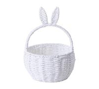 JSHDUSA Easter Basket with Bunny Ears,Bunny Flower Basket Woven Picnic Basket - Storage Basket Creative with Handle for Girls Kids Easter, Fruits & Drinks