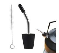 JSHDUSA Tea Kettle Spout Extender - Kettle Long Spout Adapter - 0.59-0.7in Diameter Heat-Resistant Reusable Tapered Top Cover with Cleaning Brush for Liquor Hot Chocolate Beverage