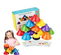 JSHDUSA Toddler Stacking Toys - Rainbow Balance Stacking Bowl | Educational Learning Stacker Toy For Home Schools Daycare Centers