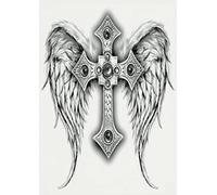 JSHEN 3 Sheets Realistic Temporary Tattoos 3D Full Back, Wings, Dragon 34x48cm Fake Tattoos Waterproof Face Arm Leg Body Art Tattoo Stickers For Women Men Adults Kids Semi Permanent Tattoo