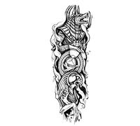 JSHEN 6 Sheets Temporary Tattoos For Kids Women Men Full Arm Eagle Lion 17x48cm Stickers 3D Realistic Arm Neck Fake Tattoos For Adults And Girls Tattoo Sticker