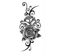 JSHEN 6 Sheets Temporary Tattoos Semi Permanent Tattoos For Men Women Leg Thigh Arm Adults Fake Tattoo Sticker Full Arm, Flower, Dragon, Compass 11.4x21cm Waterproof 3D Realistic Tattoos