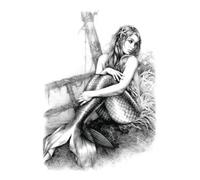 JSHEN 7 Sheets Realistic Temporary Tattoos 3D Mermaid Tiger 14.8x21cm Fake Tattoos Waterproof Face Arm Leg Body Art Tattoo Stickers For Women Men Adults Kids Semi Permanent Tattoo