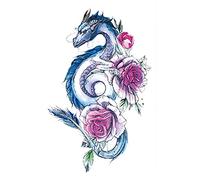JSHEN 7 Sheets Temporary Tattoos Adult Teens Dragon Pattern Dream Catcher 12x19cm Fake Tattoo Stickers For Women Girls Thigh Arm Waterproof Body Stickers 3D Realistic Face Chest Neck Tatoo Sticker