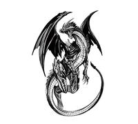 JSHEN 7 Sheets Temporary Tattoos For Kids Dragon, Wings, Figure Pattern 12x19cm Realistic Waterproof Temp Tattoo Sticker Girls Boys Birthday Party Supplies Men Women Arm Chest Body Fake Tattoos