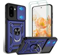 Jshru 3-in-1 for OnePlus 15R Case,Full Lens Protective Cover Blue | Military Grade Shockproof Anti-Scratch,Slide Camera Cover,Ring Kickstand/Holder/Stand,2 Pcs Screen Protector