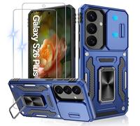 Jshru for Samsung S26 Plus Case with Screen Protector | Camera Protective Cover | Ring Stand,Shockproof Bumper Phone Cover for Galaxy S26+,S26 Plus-Blue