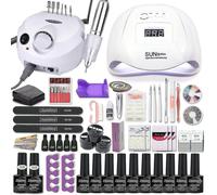 Jsir 35000rpm Nail Art Kit With 120w/54w Led Nail Lamp 40/30/20/10 Colors Uv Polishing Gel Polishing Nail Art Kitcombo3- Jsir
