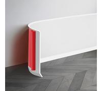 JSIWOTH 10cm x 5m Self-Adhesive Flexible Skirting Board Trim, PVC Wall Baseboard Cover for Floor and Wall, White Waterproof Moulding for Kitchen Bathroom Living Room