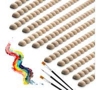 JSIWOTH 12 Pcs Beaded Wood Trim, Round Wood Beads Moulding Strips, 40 cm × 2 cm × 0.85 cm Unfinished Beech Wood Trims for DIY Crafts, Wall, Cabinet, Frame & Door Decoration