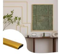 JSIWOTH 16M Peel and Stick Moulding Trim, Matte Gold Flexible PVC Self Adhesive Wall Trim, Waterproof Tile Edging, Mirror & Window Frame Border (W:1 cm, T:0.25 cm)