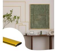 JSIWOTH 16M Peel and Stick Trim, Shiny Gold Waterproof Molding Trim for Walls Edges, Borders, Window Frames, Backsplash Tiles, Flexible and Self Adhesive Trim
