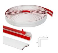 JSIWOTH 6.1 M Peel and Stick Molding Trim, Self Adhesive Inside & Outside Corner Guard & Edge Protector, Baseboard Wall Trim Molding for Wall, Corner, Window, Table, White(Paintable)