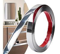 JSIWOTH 6M Peel and Stick Trim, Silver Waterproof Molding Trim for Walls Edges, Borders, Window Frames, Backsplash Tiles, Flexible and Self Adhesive Trim