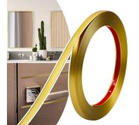 JSIWOTH 6M x 10mm Peel and Stick Waterproof Molding Trim | Gold Flexible Self Adhesive Trim for Walls Edges, Borders, Window Frames, Backsplash Tiles