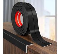 JSIWOTH 9M Flexible PVC Moulding Trim Self Adhesive Wall Corner Protector, Peel and Stick Corner Trim for Wall, Ceiling, Door Frame & Window Edge (Black, W:130MM)