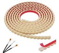 JSIWOTH Decorative Bead Pearl Wall Molding Trim, 3.0 m Flexible PVC Peel and Stick Trim for DIY Home Décor, Bathroom Mirror Frames, Cabinet Edges, Door & Window Borders (Wood, W:15mm × T:7.5mm)