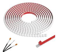 JSIWOTH Decorative Bead Pearl Wall Molding Trim, 6m Flexible PVC Peel and Stick Trim for DIY Home Décor, Bathroom Mirror Frames, Cabinet Edges, Door & Window Borders (White, W:10mm × T:5.5mm)