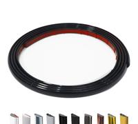 JSIWOTH Peel and Stick Trim Molding, 3 M D-Shape Baseboard Trim Flexible for Walls, Edges & Borders, Window & Door Frames, Backsplash, Black Waterproof and Self Adhesive Trim