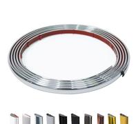 JSIWOTH Peel and Stick Trim Molding, 3 M D-Shape Baseboard Trim Flexible for Walls, Edges & Borders, Window & Door Frames, Backsplash, Silver Waterproof and Self Adhesive Trim