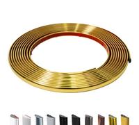 JSIWOTH Peel and Stick Trim Molding, 6 M D-Shape Baseboard Trim Flexible for Walls, Edges & Borders, Window & Door Frames, Backsplash, Gold Waterproof and Self Adhesive Trim