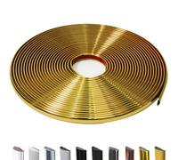 JSIWOTH Peel and Stick Trim Molding, 8 M D-Shape Baseboard Trim Flexible for Walls, Edges & Borders, Window & Door Frames, Backsplash, Gold Waterproof and Self Adhesive Trim