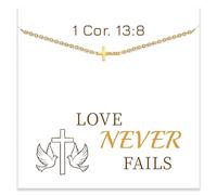 JSJOY Cross Bracelets for Women Dainty Gold Religious Cross Bracelet Christian Jewelry Confirmation Gifts for Her Easter Baptism Inspirational Engraved Bible Verse Bracelet, 7"+2", Brass, no gemstone