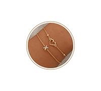 JSJOY Initial Bracelet Gold Stackable Bracelets for Women Non Tarnish Bridesmaid Proposal Gifts Letter A-Z Bracelet with Heart Birthday Gifts for Women Teens Mom Her, 6.5"+2", Yellow Gold, no gemstone