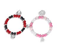 JSJOY Matching Bracelets for Couples Birthday Gifts for Women Friendship Couples Bracelets for Him and Her Halloween Gifts for Men Long Distance Relationship Gifts, 7 Inches, Brass, Cubic Zirconia