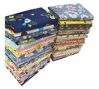 JSJSYO 50 Pieces 12 x 12 Inches Cotton Fabric Printed Bundle Squares Fabric Patchwork Squares Bundle Sewing Quilting Pre-Cut Quilting Assortment Fabric for DIY Scrapbook Craft Making Supplies(30x30cm)