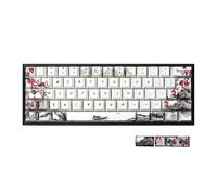 JSJT Custom Keycap Set Keycaps 60 Percent,Plum Blossom Key caps PBT Dye-Sublimation Cherry Profile Keycap 80 Keys for 61/64/67/68 Cherry MX Switches Mechanical Keyboards