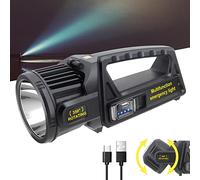 JSKNB 1000,000 Lumens Spotlight, 9 Modes Led Rechargeable Spotlight Flashlight with 350° Rotate Head, Super Bright Spot Lights Outdoor Handheld, IPX6 Waterproof Solar Flashlight for Emergencies