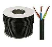 JSL Black 3183Y 3 Core 1.0mm 10 Amp PVC Flexible Cable, 1 Meter