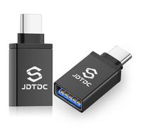 JSL JDTDC USB to USB-C Adapter 2 Pack, USB-A Female to USB-C Male Converter, High-Speed Data Transfer and Charging Adapter for iPhone 16/15 MacBook, iPad Pro, Samsung, OTG Compatible,Thunderbolt 4/3