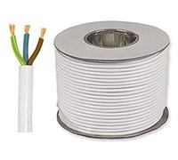 JSL White 3 Strand 28 AWG 3 Core 1mm 10 Amp PVC Flexible Electronic Wire Cut to Length (50 Meters)