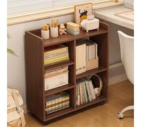 JSLJDM 5 Cube Storage Organizer Shelf,Small Book Shelf for Child, vinyl Record Storage Stand,Display Cabinet Bookcase for Living Room, Study Room, Office Walnut 60x24x66cm