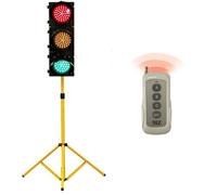 JSLJDM Floor Traffic Light with Remote Control, 3-Color Stop Light for Classroom & Traffic Safety Teaching, Temporary Road Traffic Light Lamp 200-Type