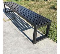 JSLJDM Garden bench,Park Bench,Garden Bench Outdoor Bench,Outdoor Metal Park Benches,Outdoor Backless Bench for Lawn, Park, Deck-without backrest 39,4in 150cm Black