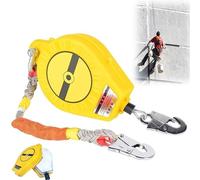 JSLJDM Self Retracting Lifeline 330lbs, Retractable Fall Arrester Fall Protection Lanyard, Dual Swivels Double Lock Safety Harness, Flame Retardant Steel Wire for Construction 5m/16.4ft