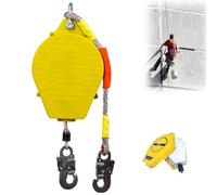 JSLJDM Self Retracting Lifeline, 330lbs Retractable Fall Arrester, Fall Protection Lanyard with Dual Swivels, Double Lock Safety Harness, Flame Retardant Steel Wire for Construction Work 5m/16.4ft