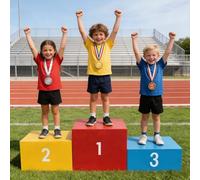 JSLJDM Stackable Steel Winners Podium, 1st 2nd 3rd Place Waterproof Sports Podium Stand for Track & Field, Gymnastics, Water Sports, Indoor/Outdoor Competitions 1.8m/5.9ft