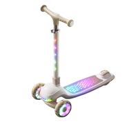 JSLJJBD Kick Scooter for Kids, Foldable Lightweight Scooter 4 Adjustable Handlebar Heights, all inclusive brakes three wheel scooter for kids 2-8(Brown)